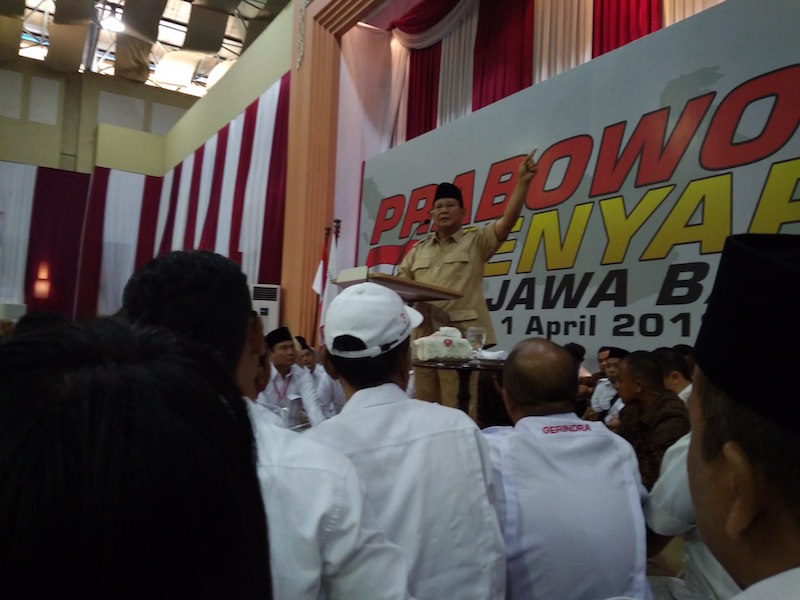 Prabowo Instruksikan Kader Gerindra Menangkan Sudrajat-Syaikhu